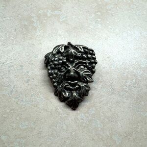 Vintage Silver Metal Pendant of a depiction of a Greek Character Medium Size GUC
